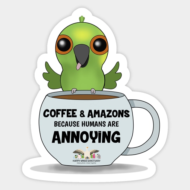 Coffee & Yellow-Naped Amazons! Sticker by HappyWings